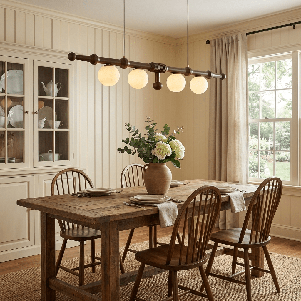 Wood Linear Chandelier — Chandelier | Maison Monashee — view 6