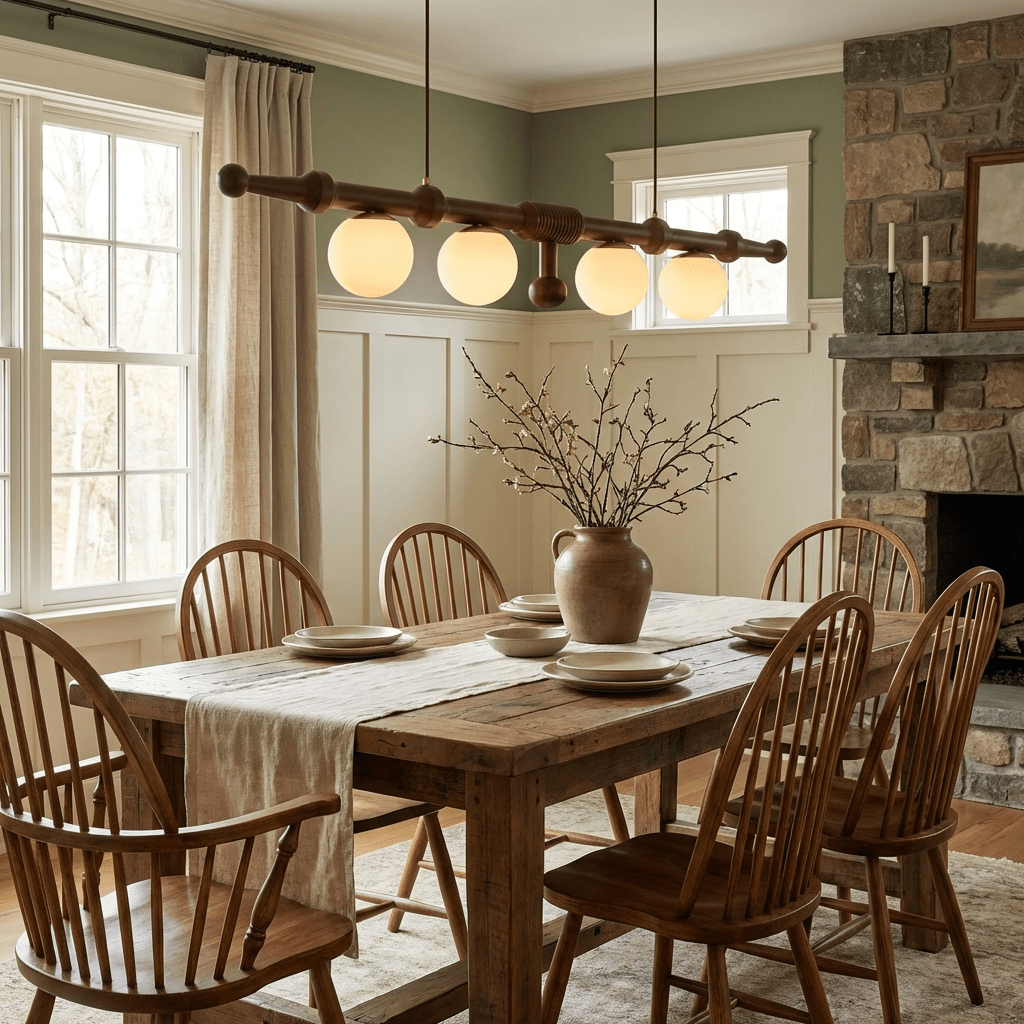 Wood Linear Chandelier — Chandelier | Maison Monashee — view 11