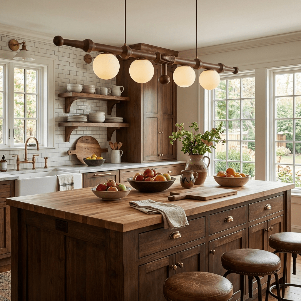 Wood Linear Chandelier — Chandelier | Maison Monashee — view 13