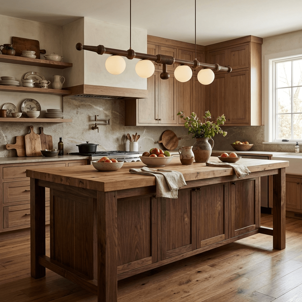 Wood Linear Chandelier — Chandelier | Maison Monashee — view 2