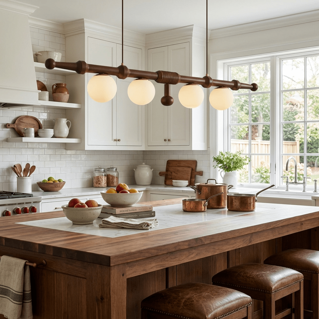 Wood Linear Chandelier — Chandelier | Maison Monashee — view 4