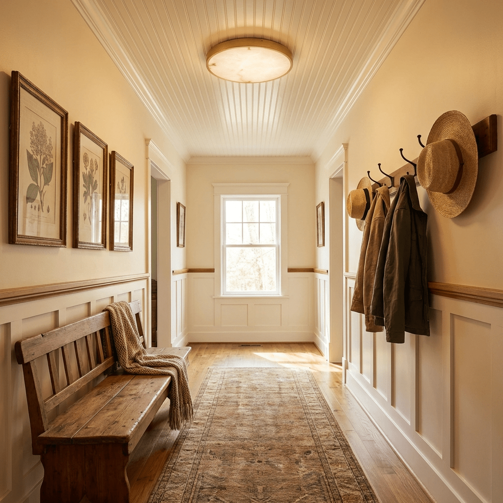 White and Gold Flush Mount — Ceiling Light | Maison Monashee — view 3