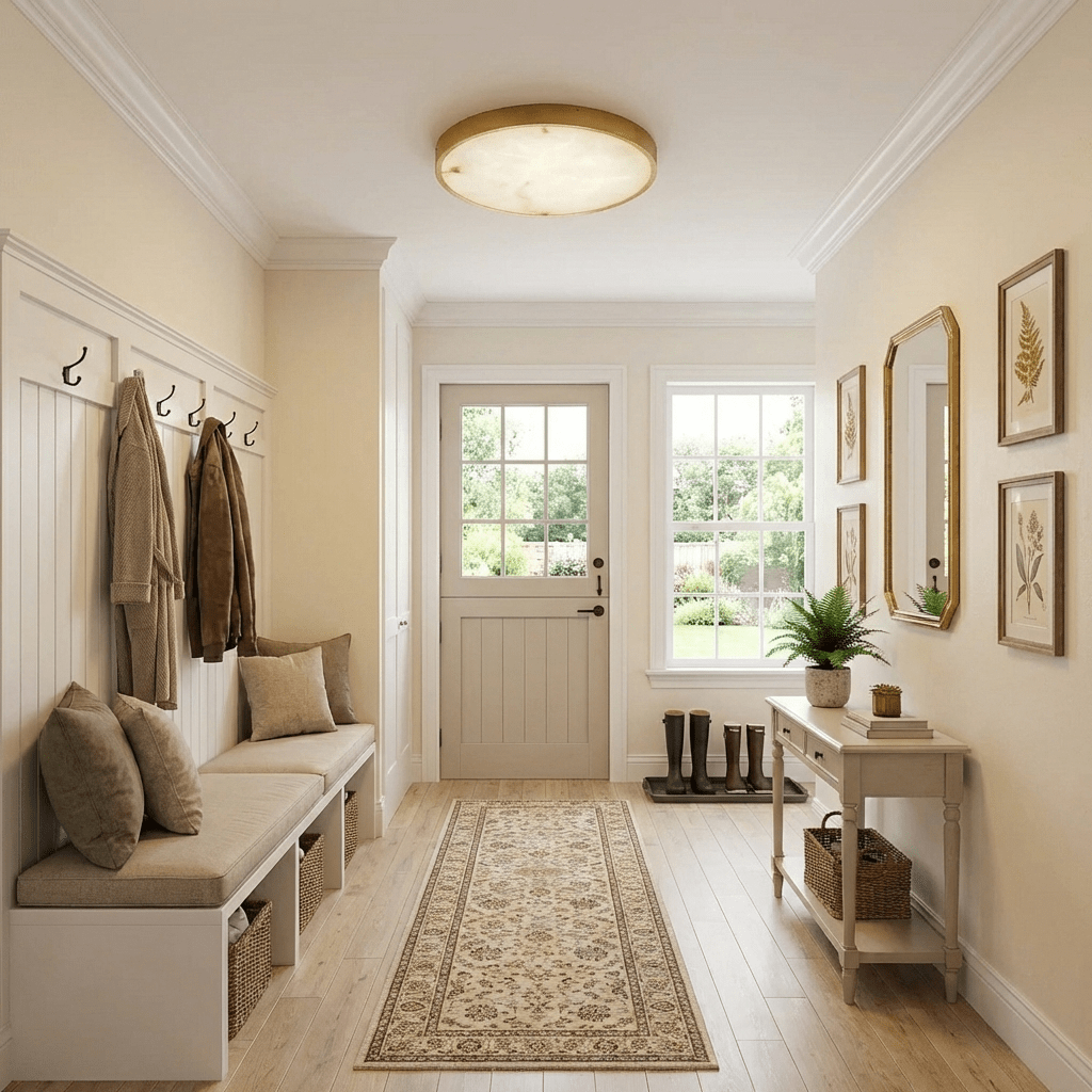 White and Gold Flush Mount — Ceiling Light | Maison Monashee — view 16