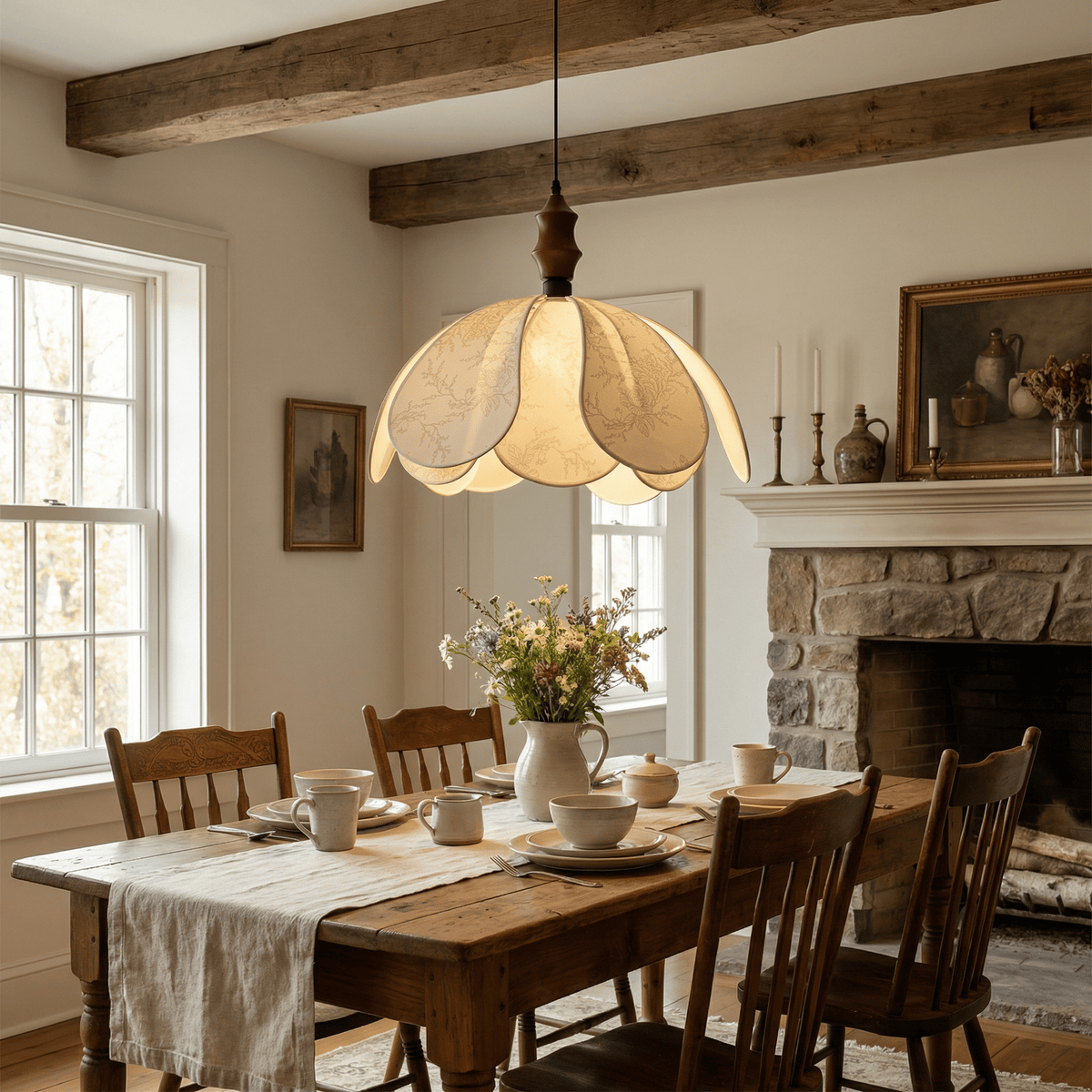 Fabric Hanging Light Fixture — Pendant Light | Maison Monashee — view 4