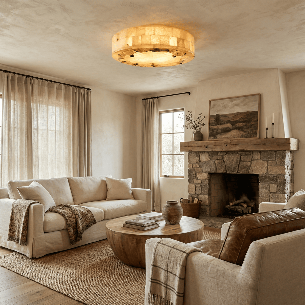 White and Brass Ceiling Light — Ceiling Light | Maison Monashee — view 2