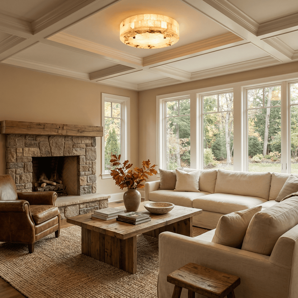 White and Brass Ceiling Light — Ceiling Light | Maison Monashee — view 3