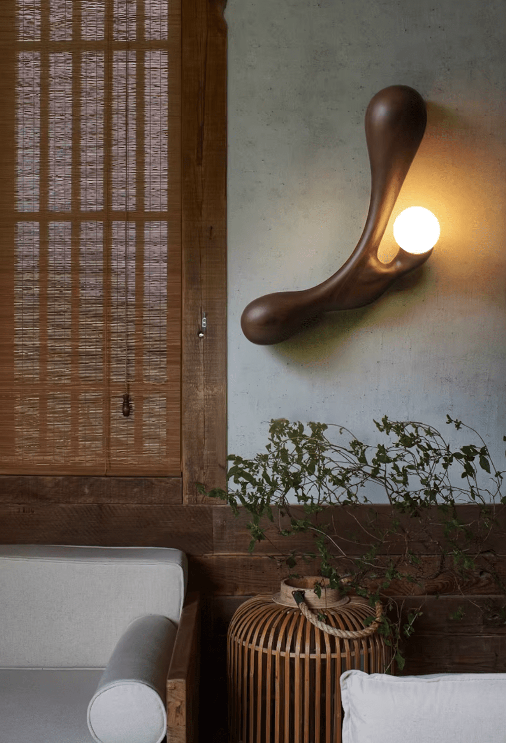 Carved Wood Wall Sconce — Wall Sconce | Maison Monashee — view 4