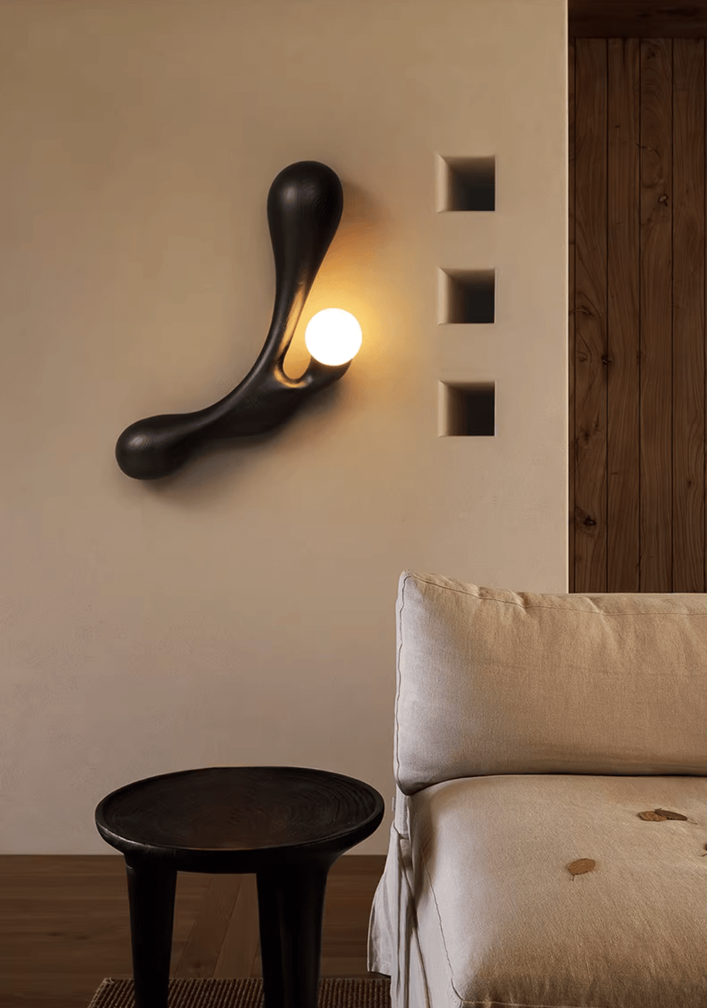 Carved Wood Wall Sconce — Wall Sconce | Maison Monashee — view 7