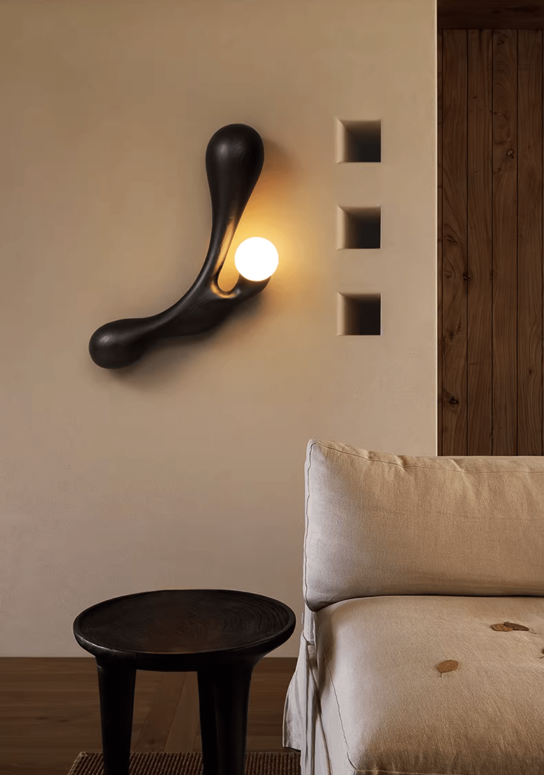 Carved Wood Wall Sconce — Wall Sconce | Maison Monashee — view 7