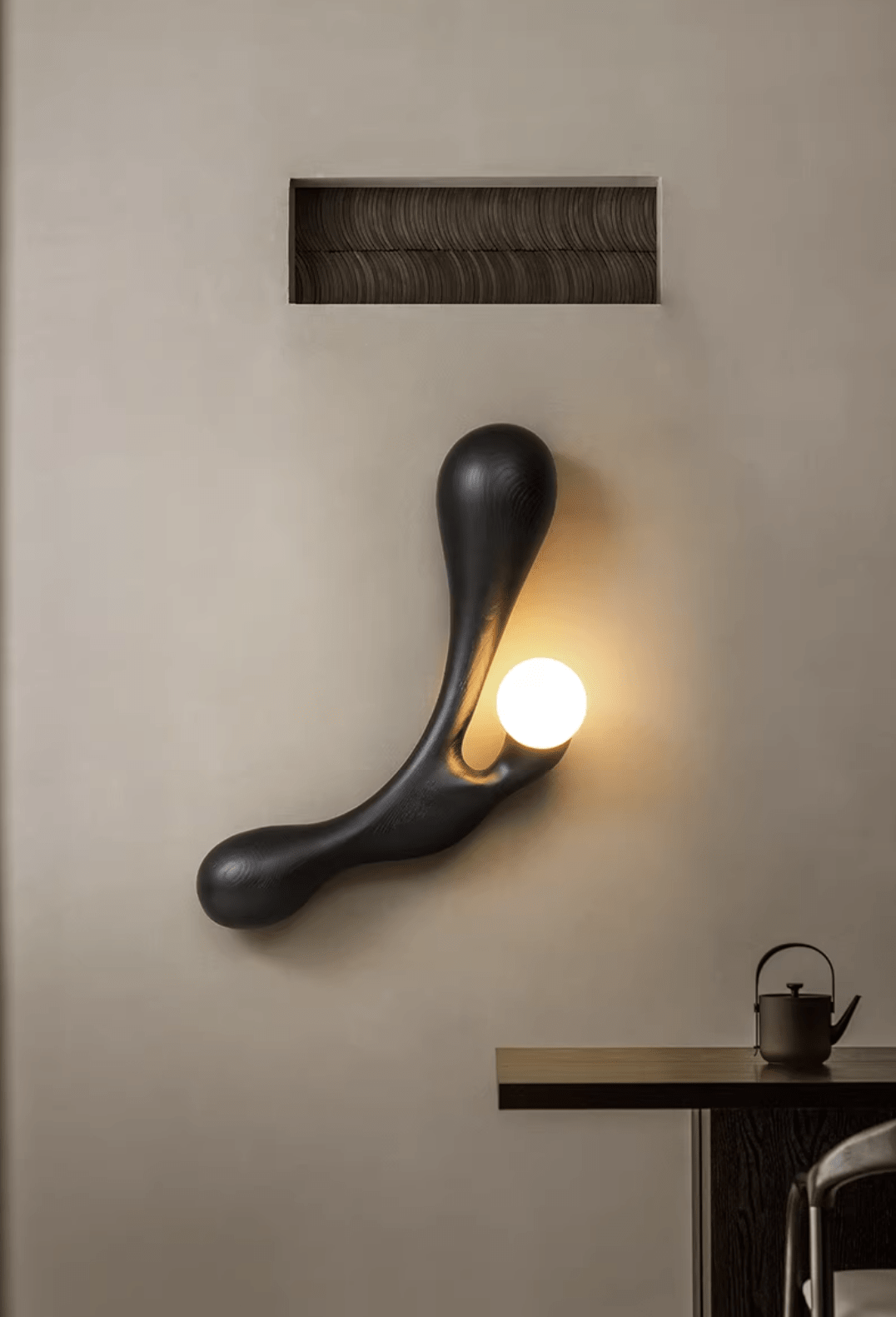 Carved Wood Wall Sconce — Wall Sconce | Maison Monashee — view 11