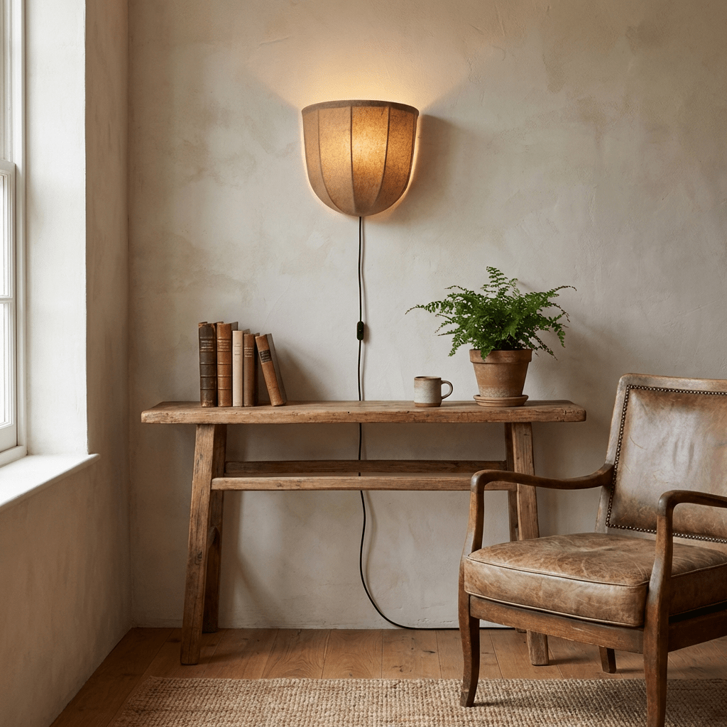 Linen Wall Sconce Plug-In — Wall Sconce | Maison Monashee — view 3