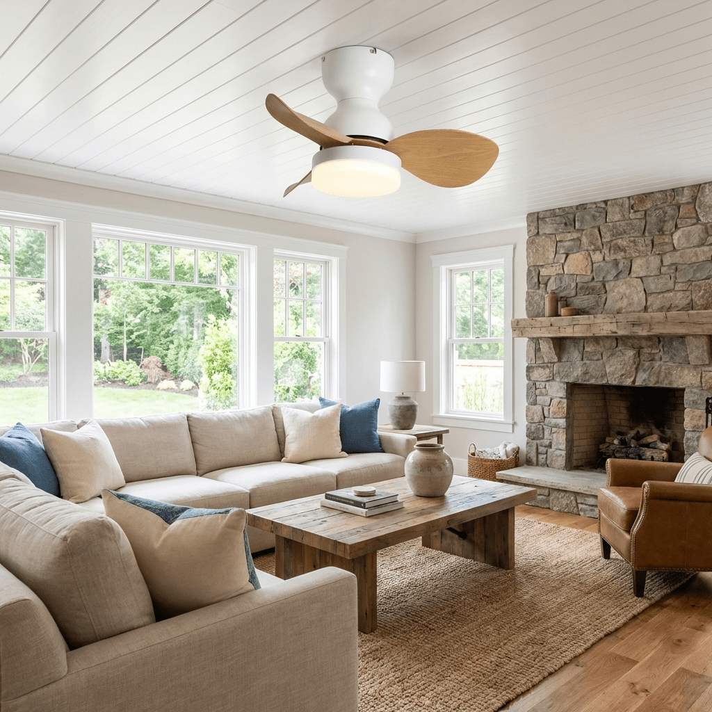 Black Flush Mount Ceiling Fan — Ceiling Fan | Maison Monashee — view 4