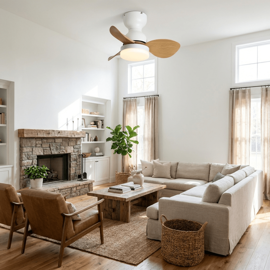 Black Flush Mount Ceiling Fan — Ceiling Fan | Maison Monashee — view 3