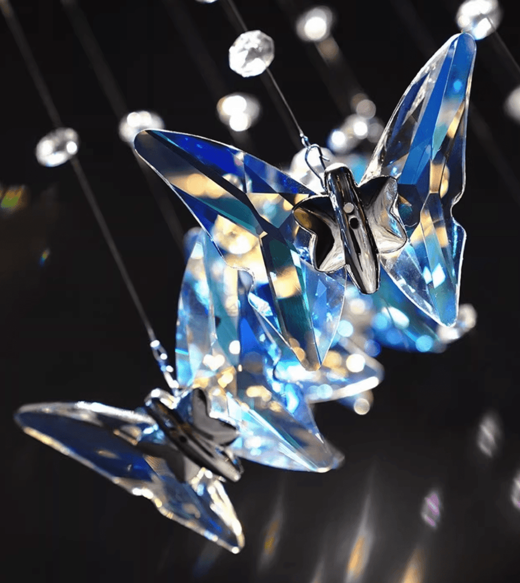 Modern Chrome and Crystal Chandelier — Chandelier | Maison Monashee — view 8