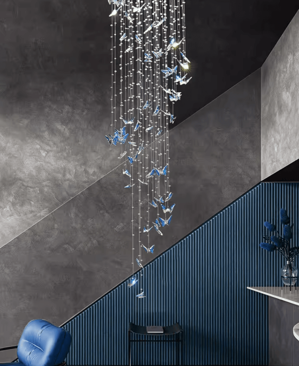 Modern Chrome and Crystal Chandelier — Chandelier | Maison Monashee — view 10