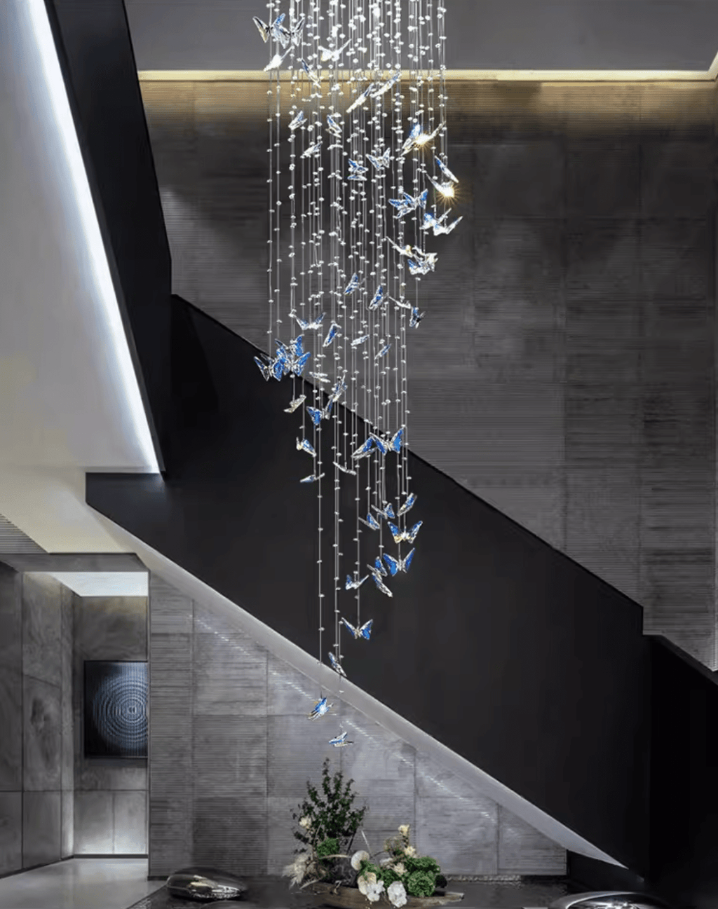 Modern Chrome and Crystal Chandelier — Chandelier | Maison Monashee — view 6