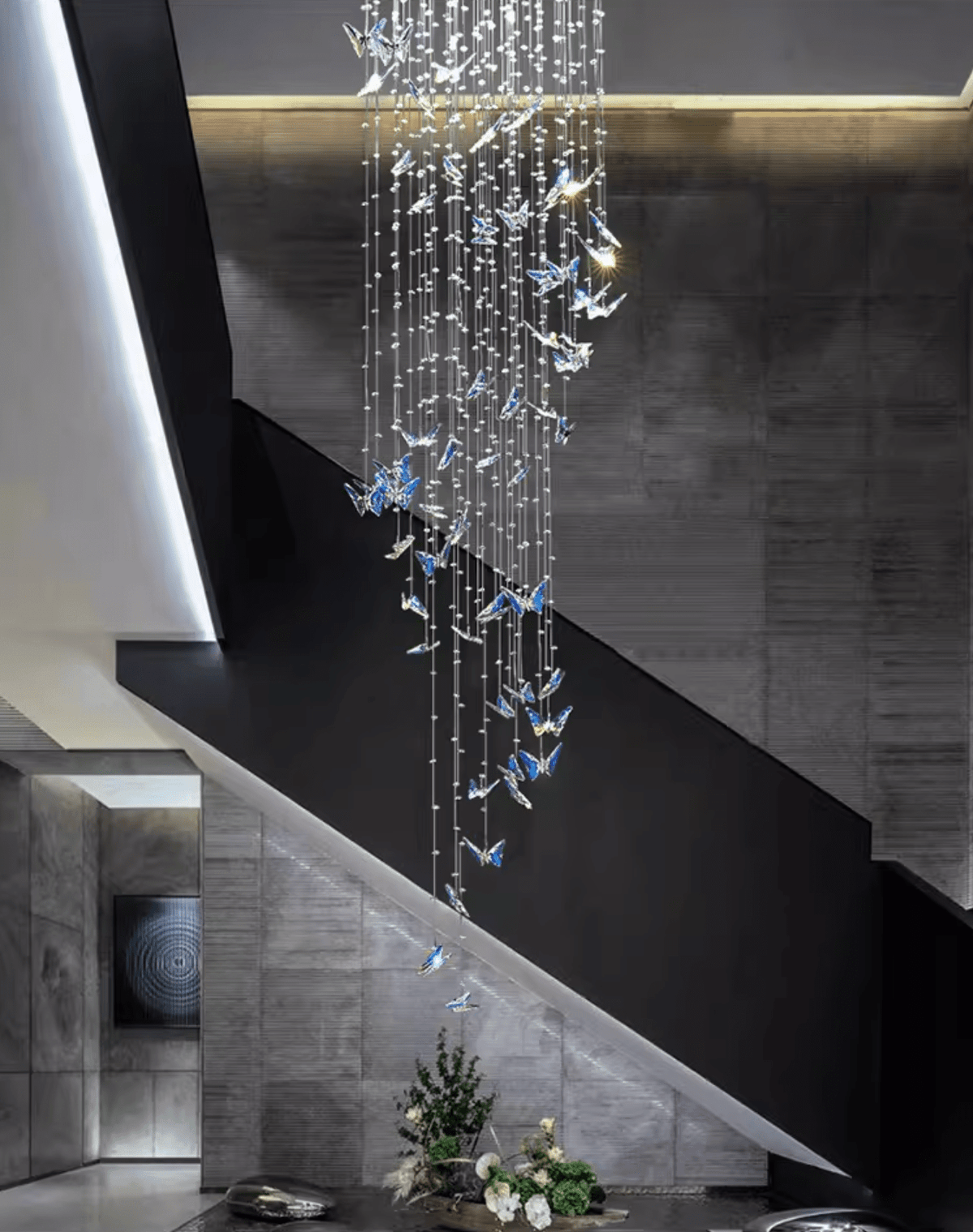 Modern Chrome and Crystal Chandelier — Chandelier | Maison Monashee — view 6