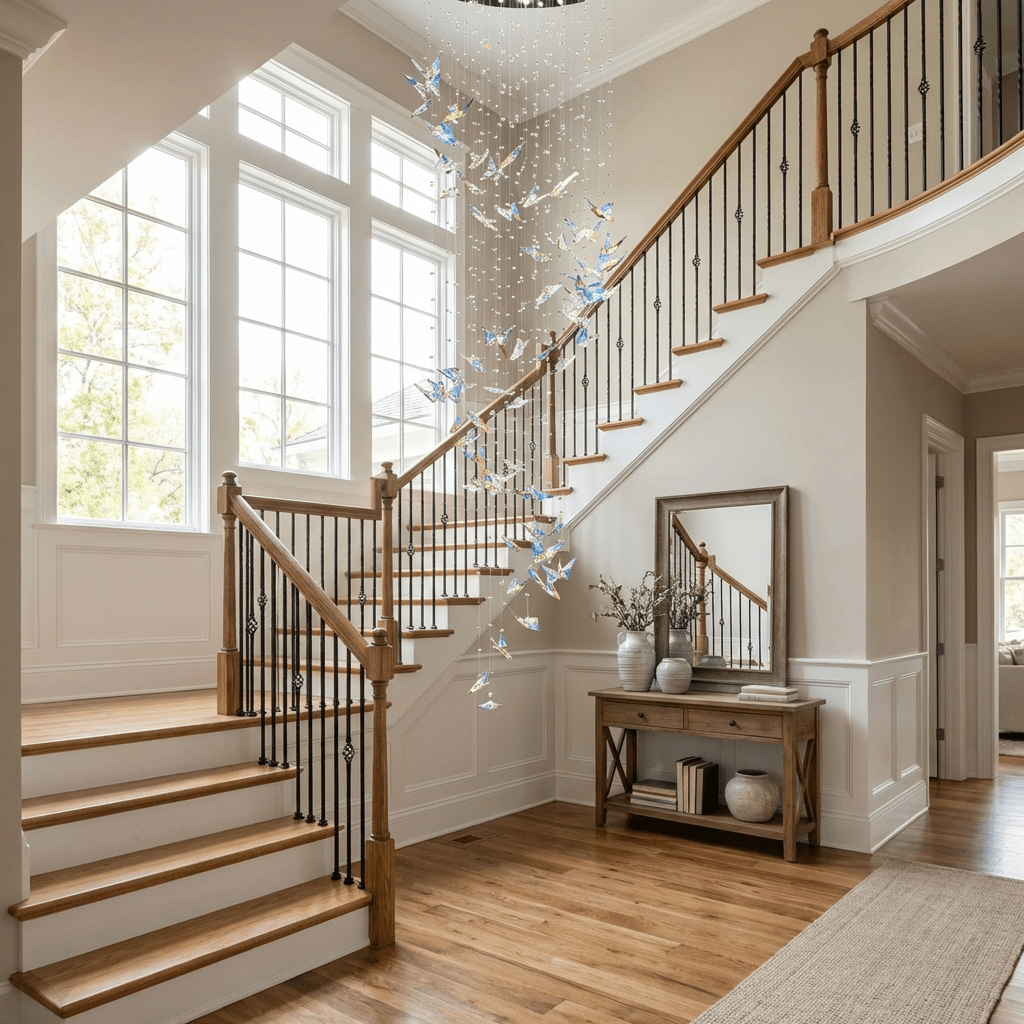 Modern Chrome and Crystal Chandelier — Chandelier | Maison Monashee — view 4