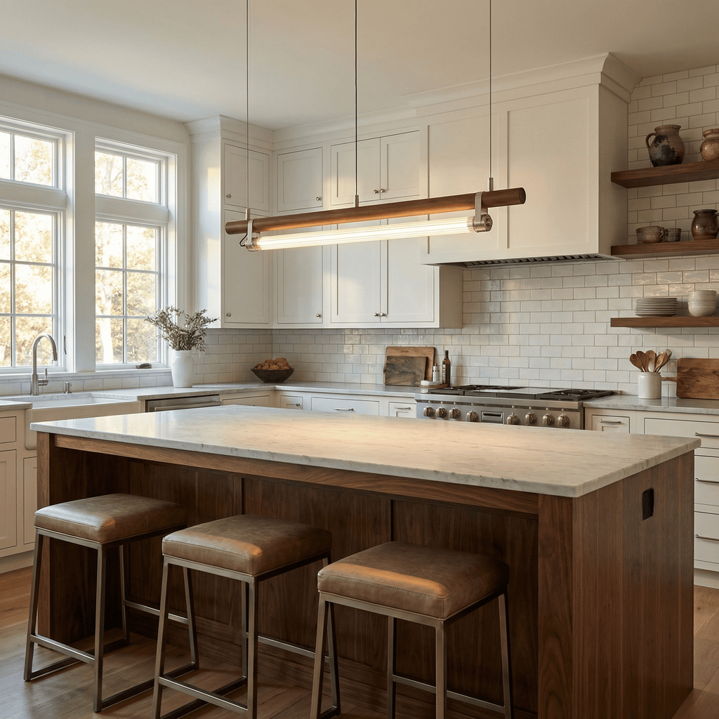 Modern Linear Kitchen Island Light — Pendant Light | Maison Monashee — view 4