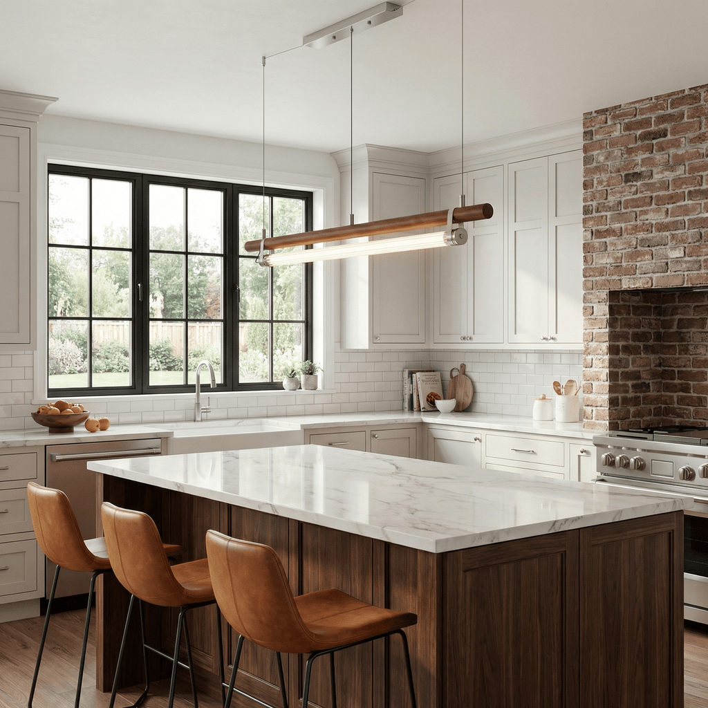 Modern Linear Kitchen Island Light — Pendant Light | Maison Monashee — view 5