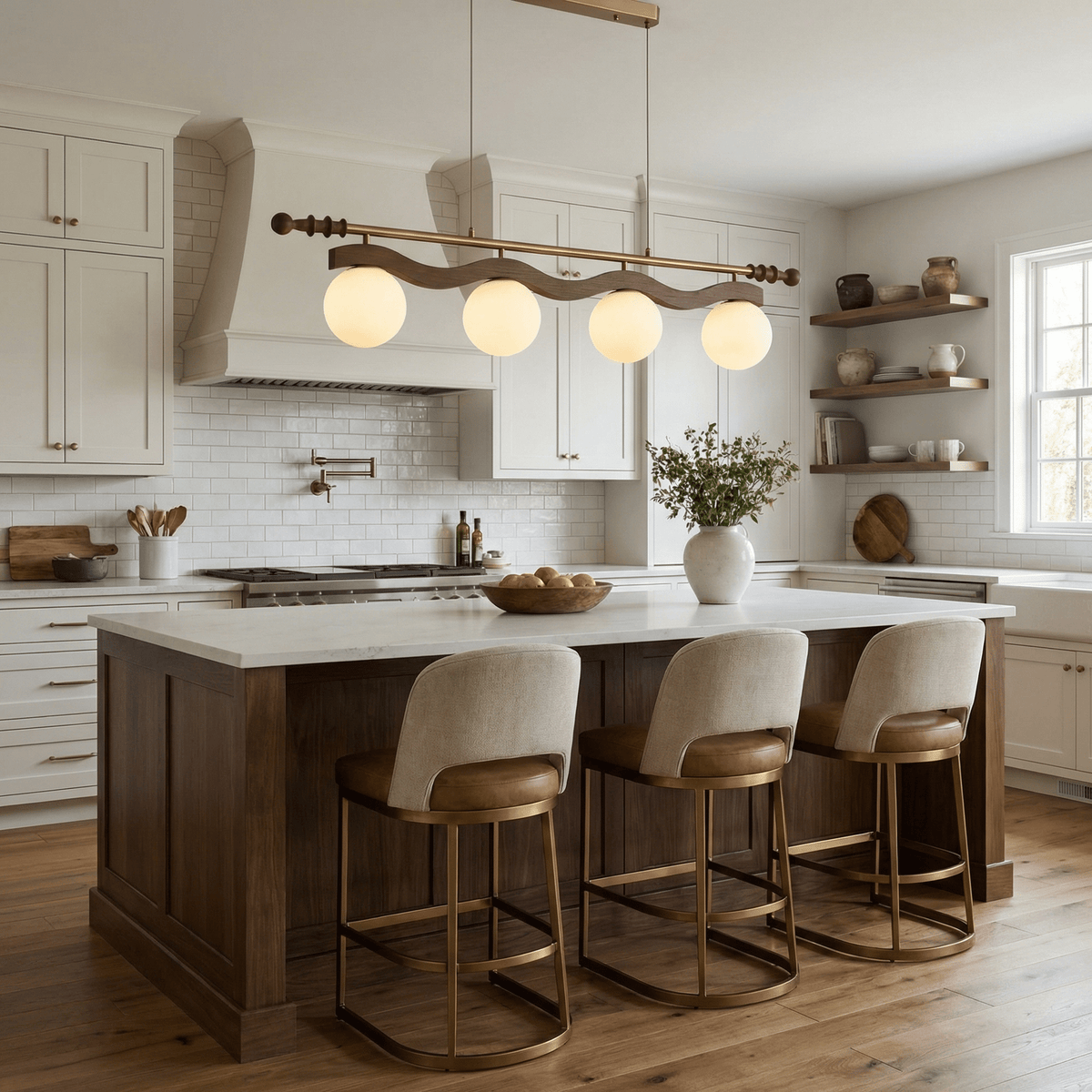 Linear Glass Globe Chandelier — Chandelier | Maison Monashee — view 2