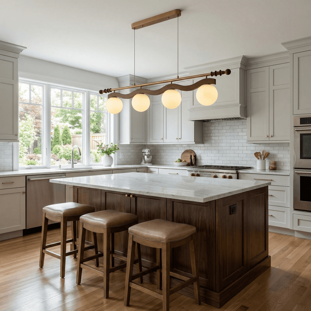 Linear Glass Globe Chandelier — Chandelier | Maison Monashee — view 6