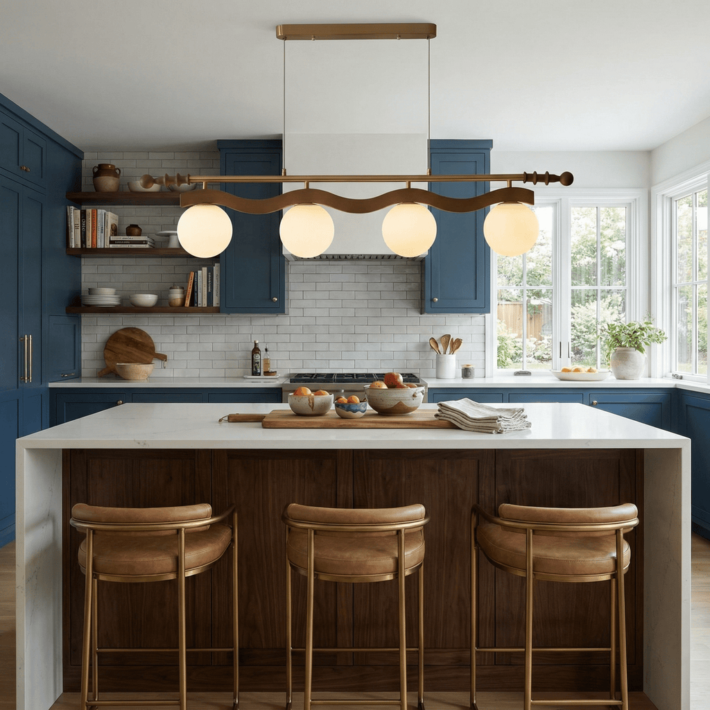 Linear Glass Globe Chandelier — Chandelier | Maison Monashee — view 4