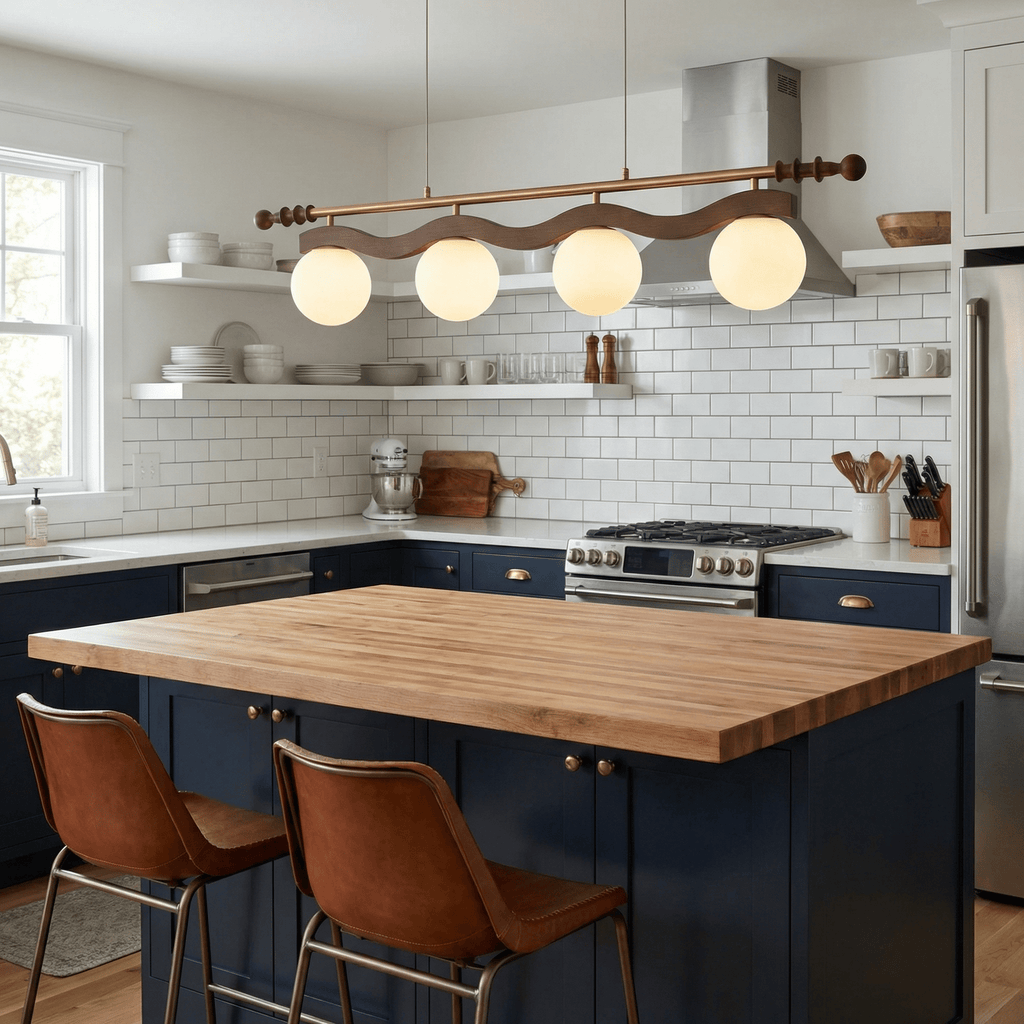 Linear Glass Globe Chandelier — Chandelier | Maison Monashee — view 3