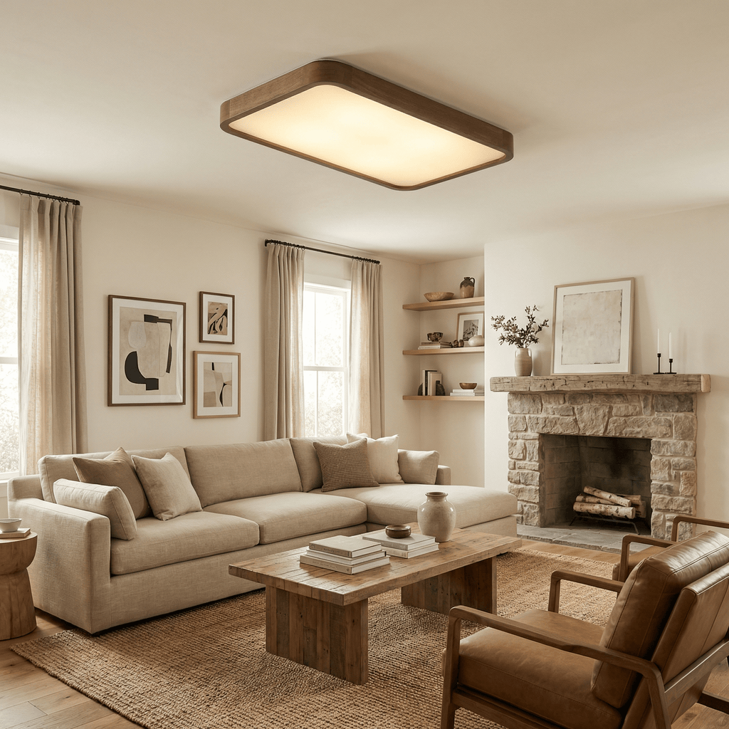Square Wooden Ceiling Light — Ceiling Light | Maison Monashee — view 5