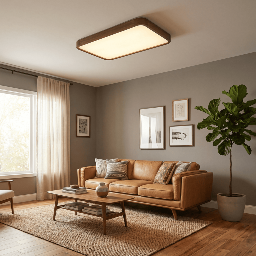 Square Wooden Ceiling Light — Ceiling Light | Maison Monashee — view 3