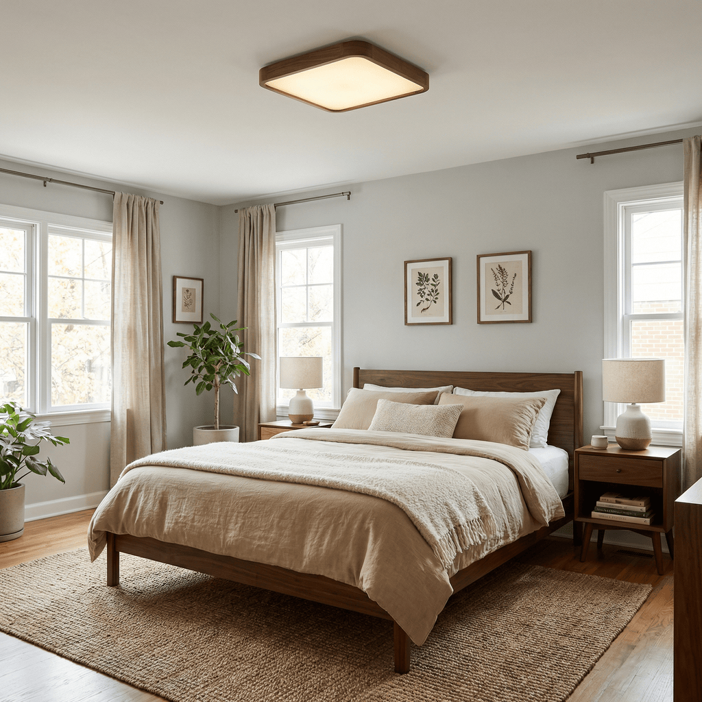 Square Wooden Ceiling Light — Ceiling Light | Maison Monashee — view 4