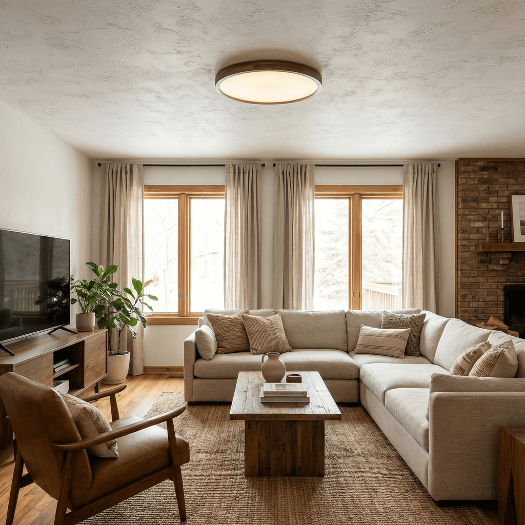Square Wooden Ceiling Light — Ceiling Light | Maison Monashee — view 11