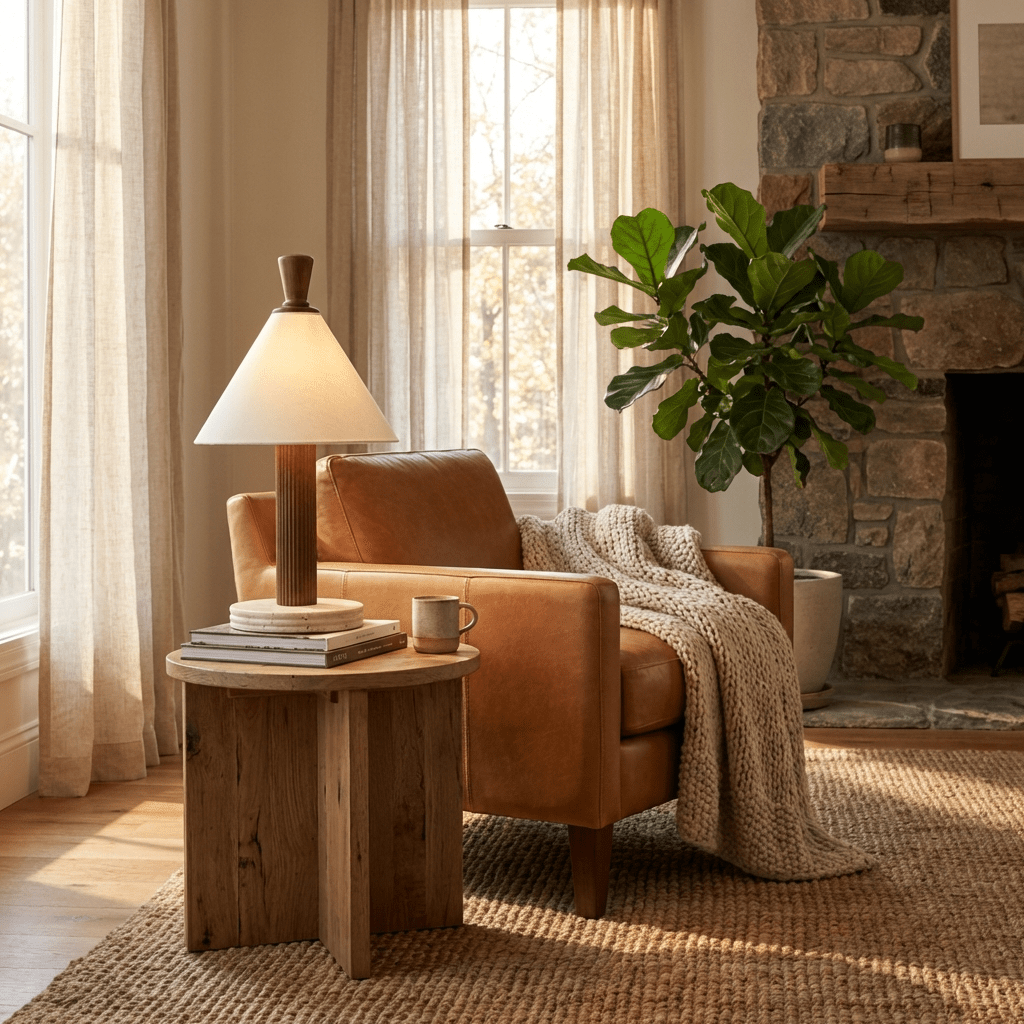 Faux Wood Table Lamp — Table Lamp | Maison Monashee — view 6