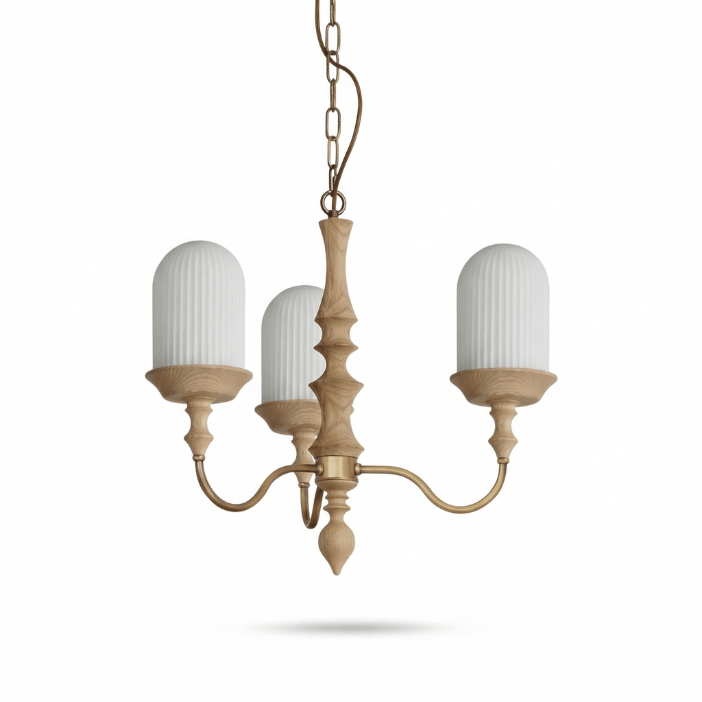 Wood Look Chandelier — Chandelier | Maison Monashee — view 9