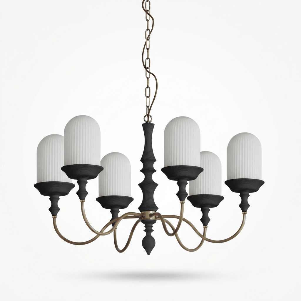 Wood Look Chandelier — Chandelier | Maison Monashee — view 8