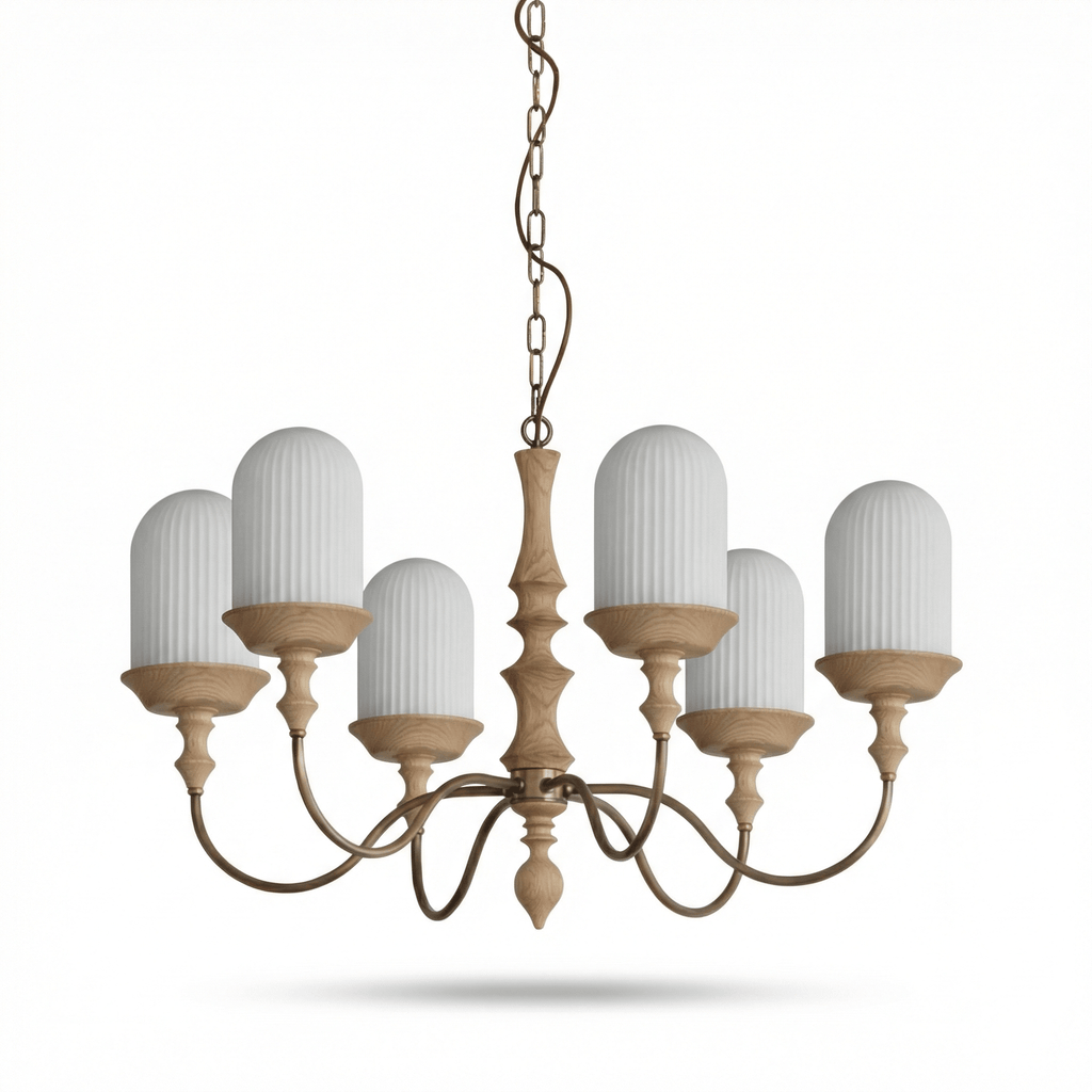 Wood Look Chandelier — Chandelier | Maison Monashee — view 10