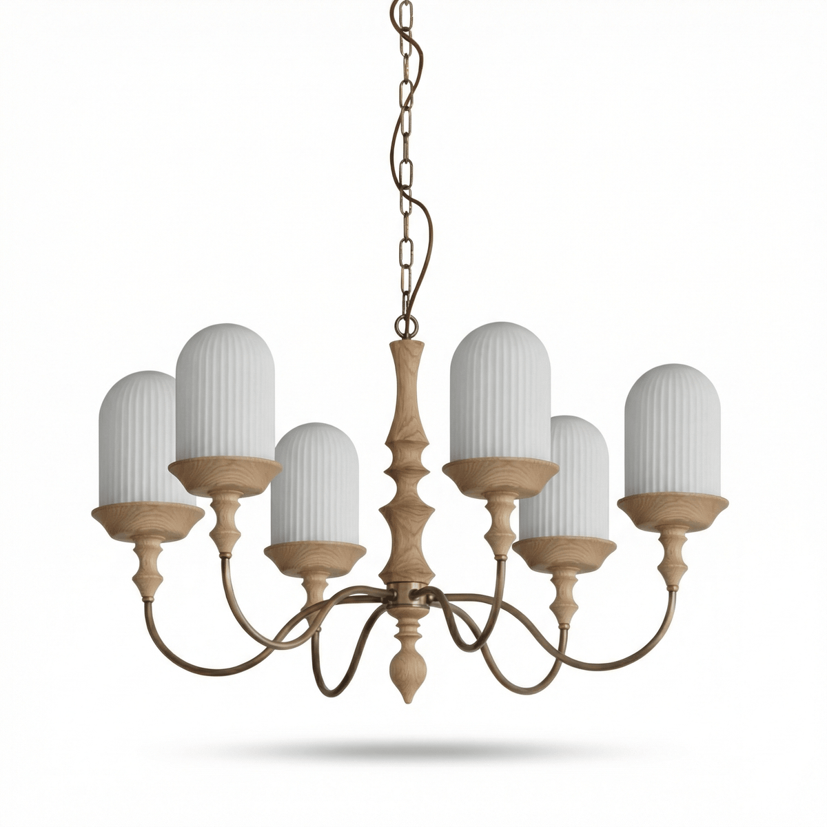 Wood Look Chandelier — Chandelier | Maison Monashee — view 10