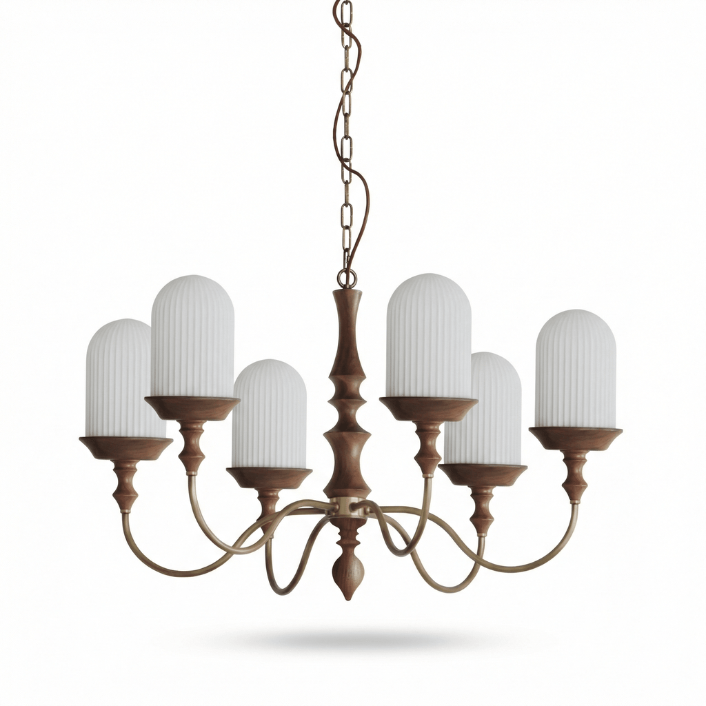 Wood Look Chandelier — Chandelier | Maison Monashee — view 5
