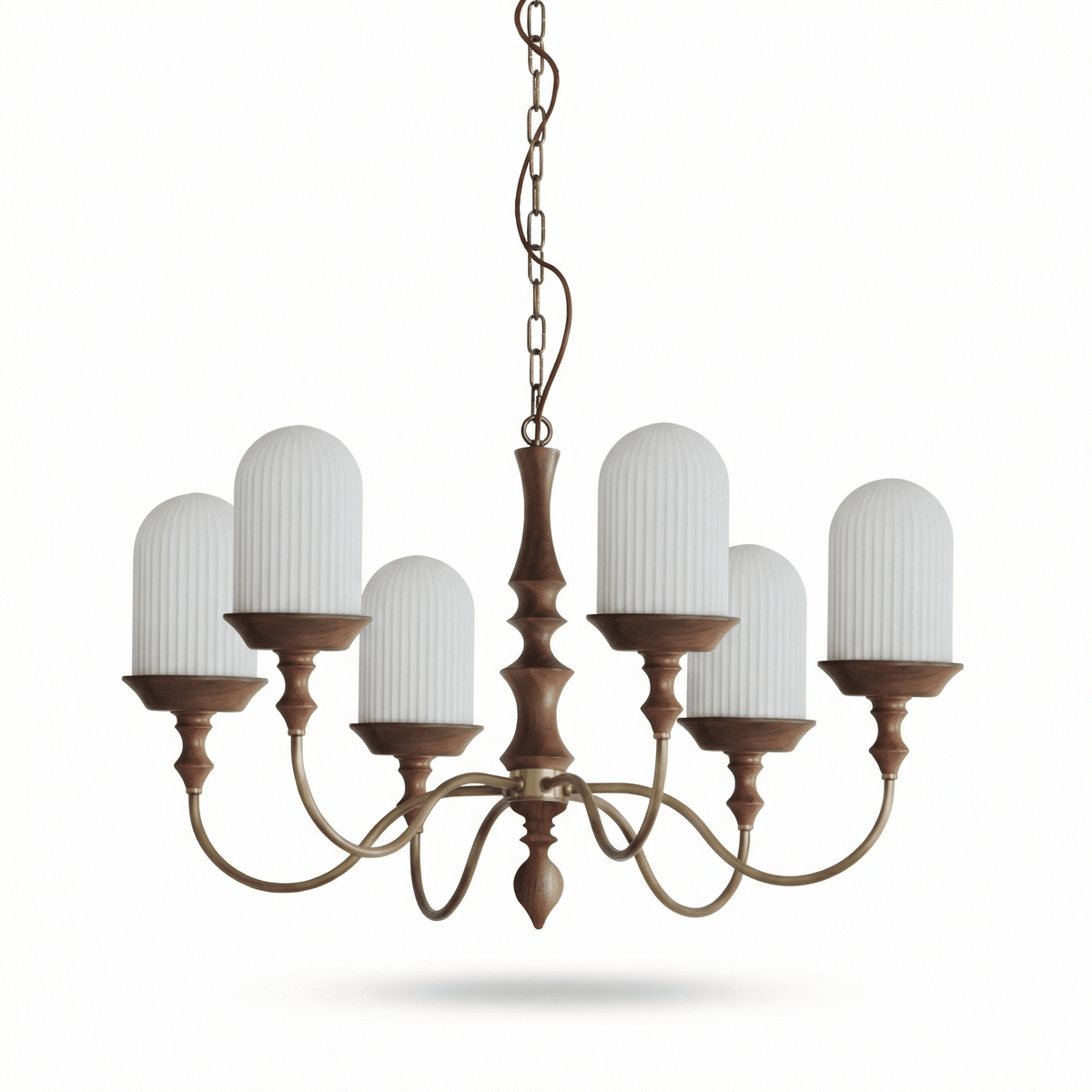 Wood Look Chandelier — Chandelier | Maison Monashee — view 5