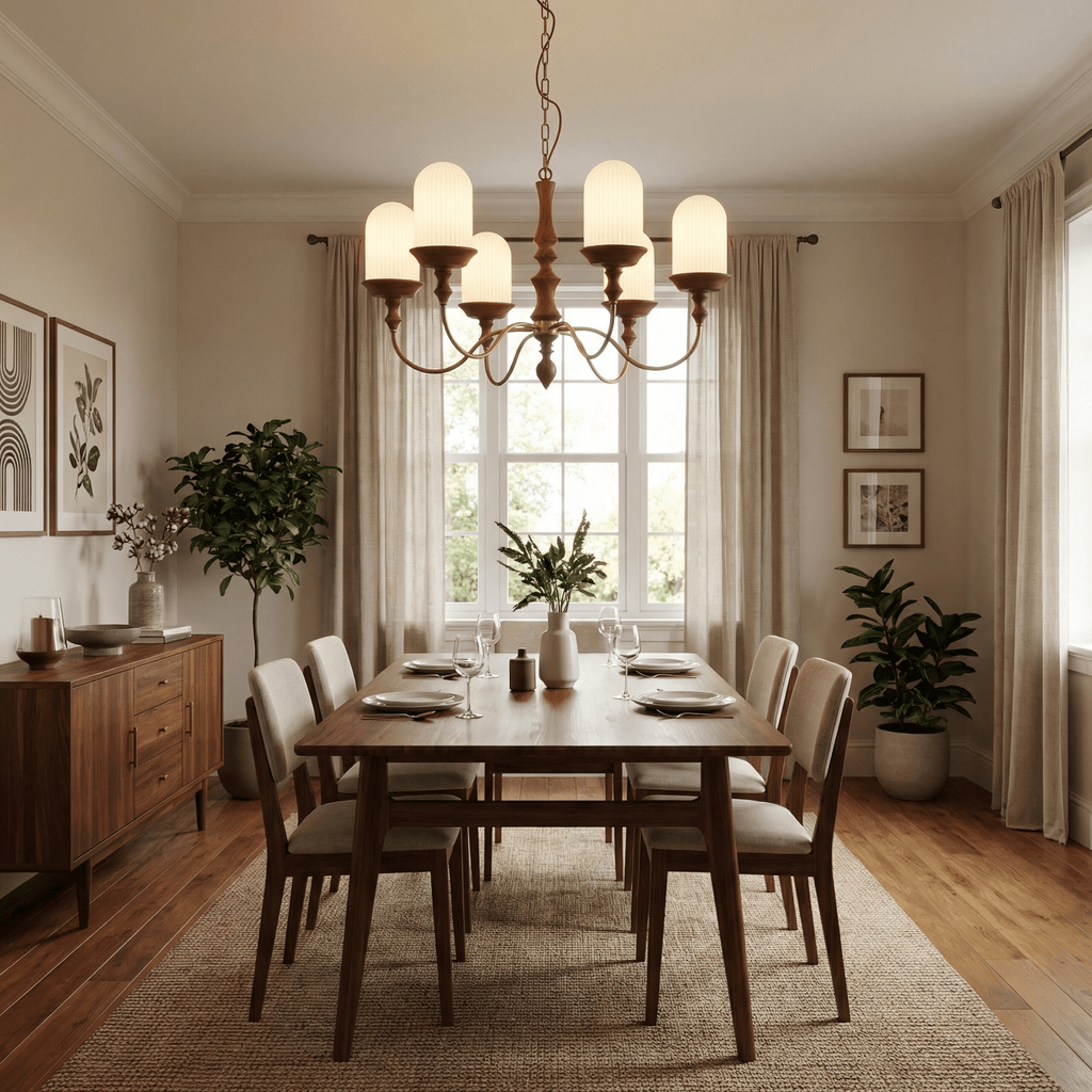 Wood Look Chandelier — Chandelier | Maison Monashee — view 3