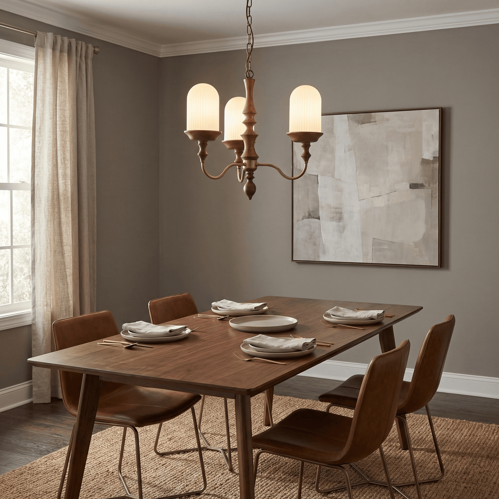 Wood Look Chandelier — Chandelier | Maison Monashee — view 4