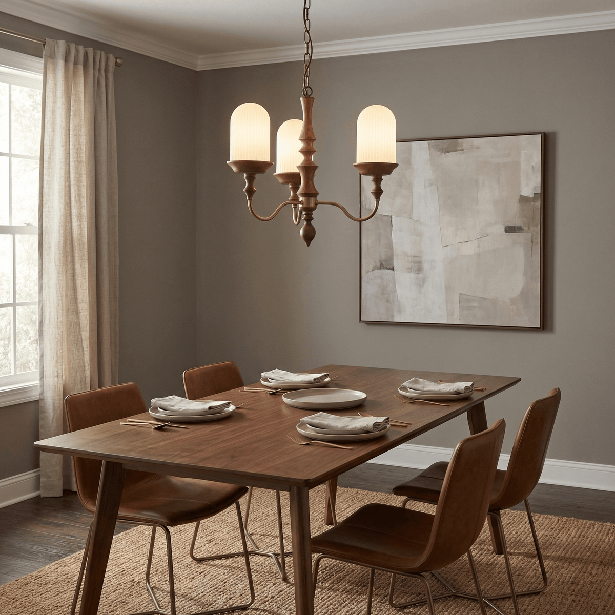 Wood Look Chandelier — Chandelier | Maison Monashee — view 4
