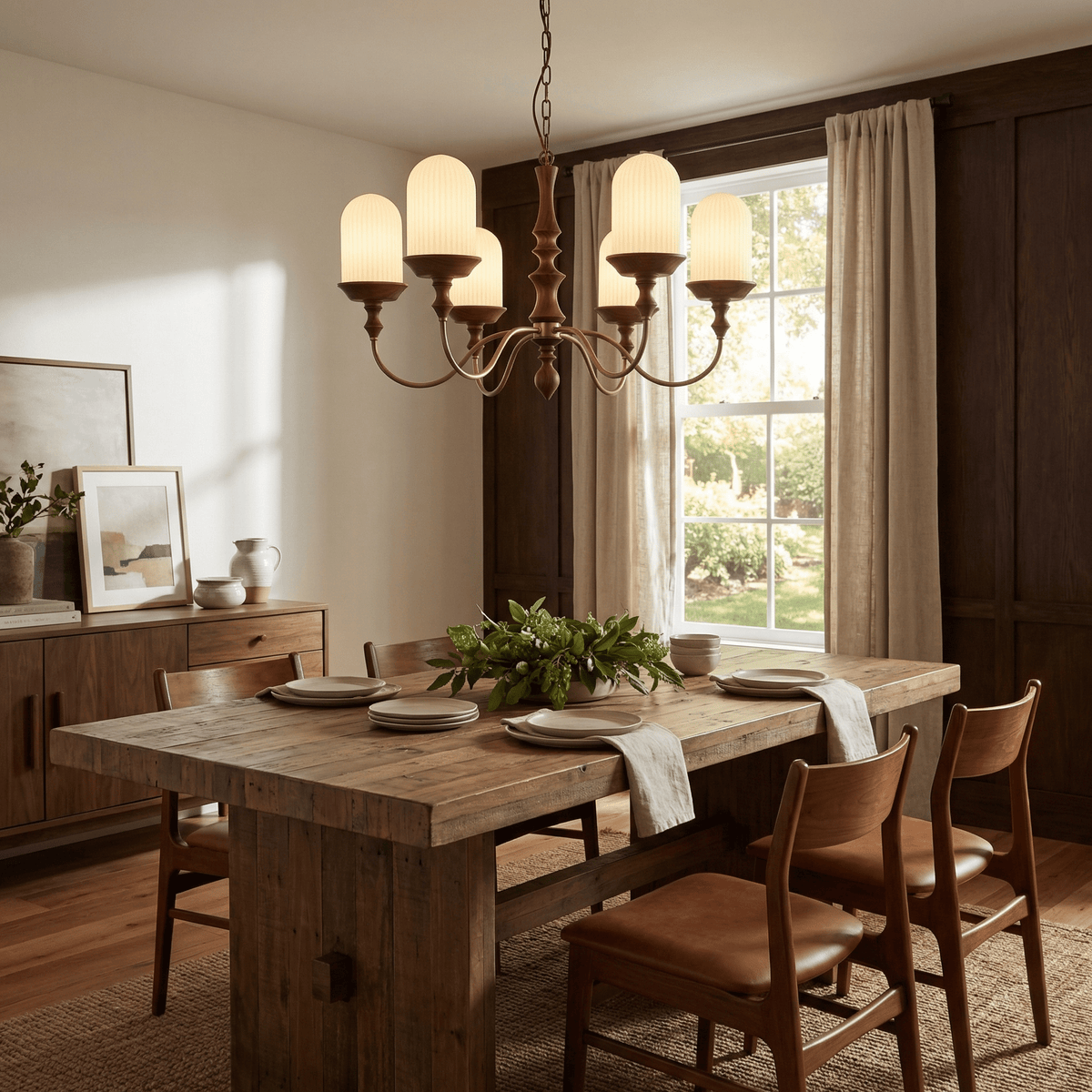 Wood Look Chandelier — Chandelier | Maison Monashee — view 12