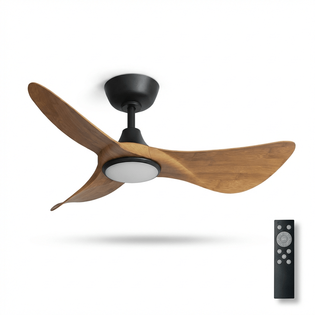 3 Blade Wood Ceiling Fan with Light — Ceiling Fan | Maison Monashee — view 6