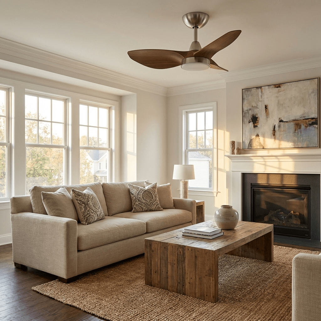 Modern 3 Blade Ceiling Fan with Light — Ceiling Fan | Maison Monashee — view 4