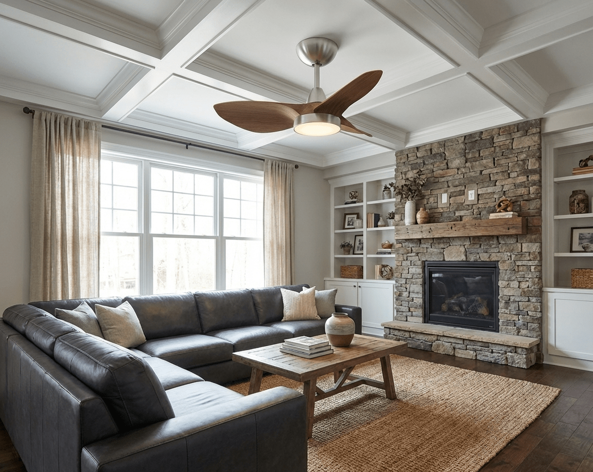 Modern 3 Blade Ceiling Fan with Light — Ceiling Fan | Maison Monashee — view 3