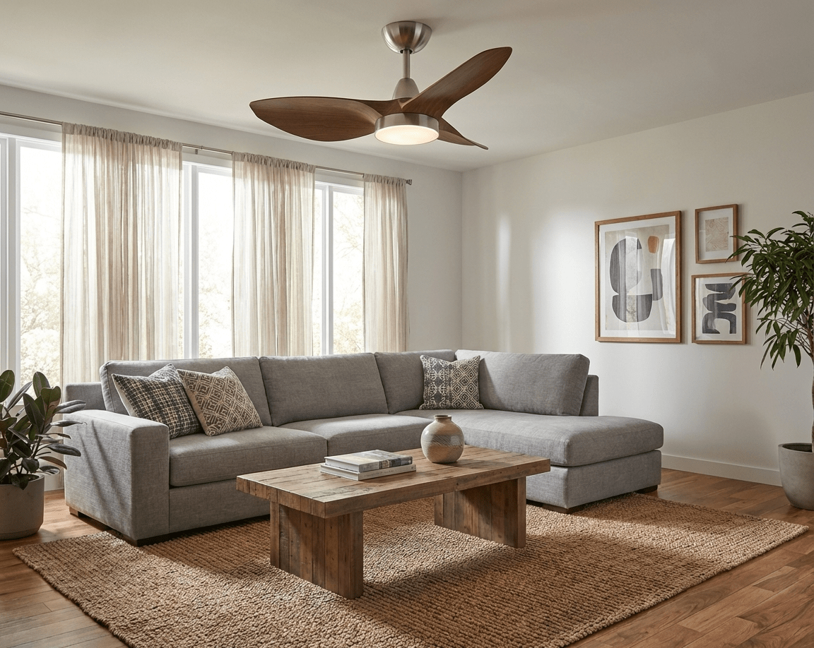 Modern 3 Blade Ceiling Fan with Light — Ceiling Fan | Maison Monashee — view 6