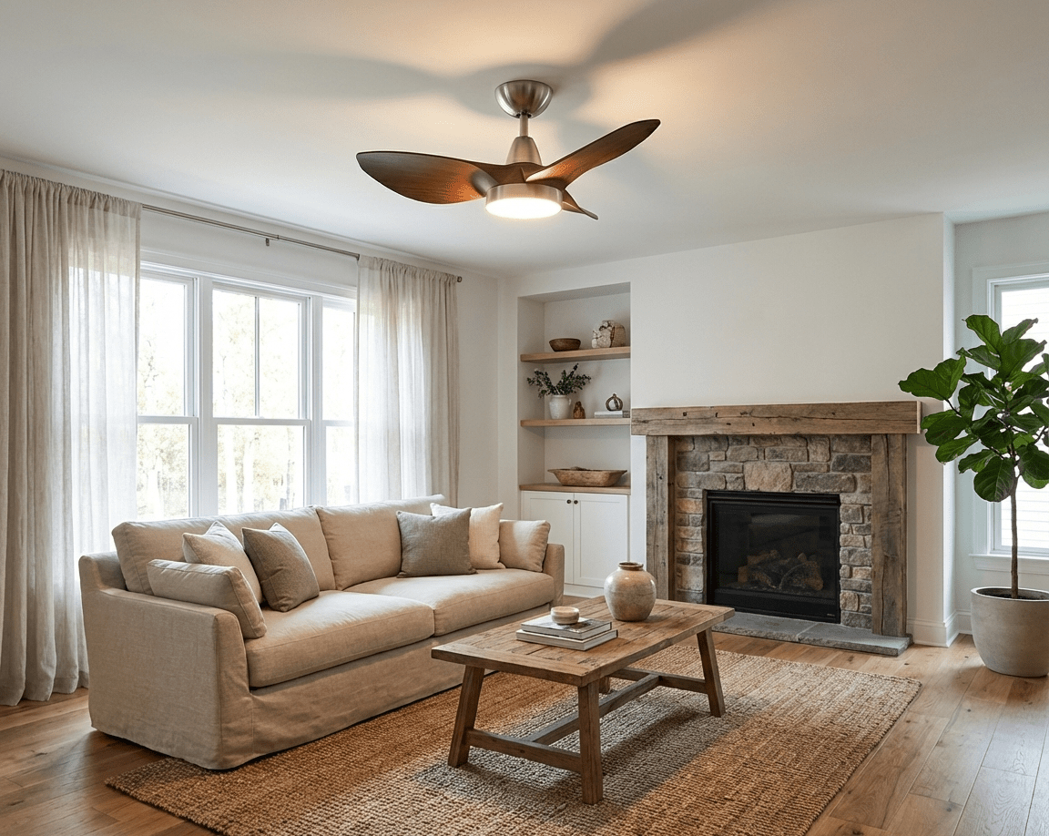 Modern 3 Blade Ceiling Fan with Light — Ceiling Fan | Maison Monashee — view 5