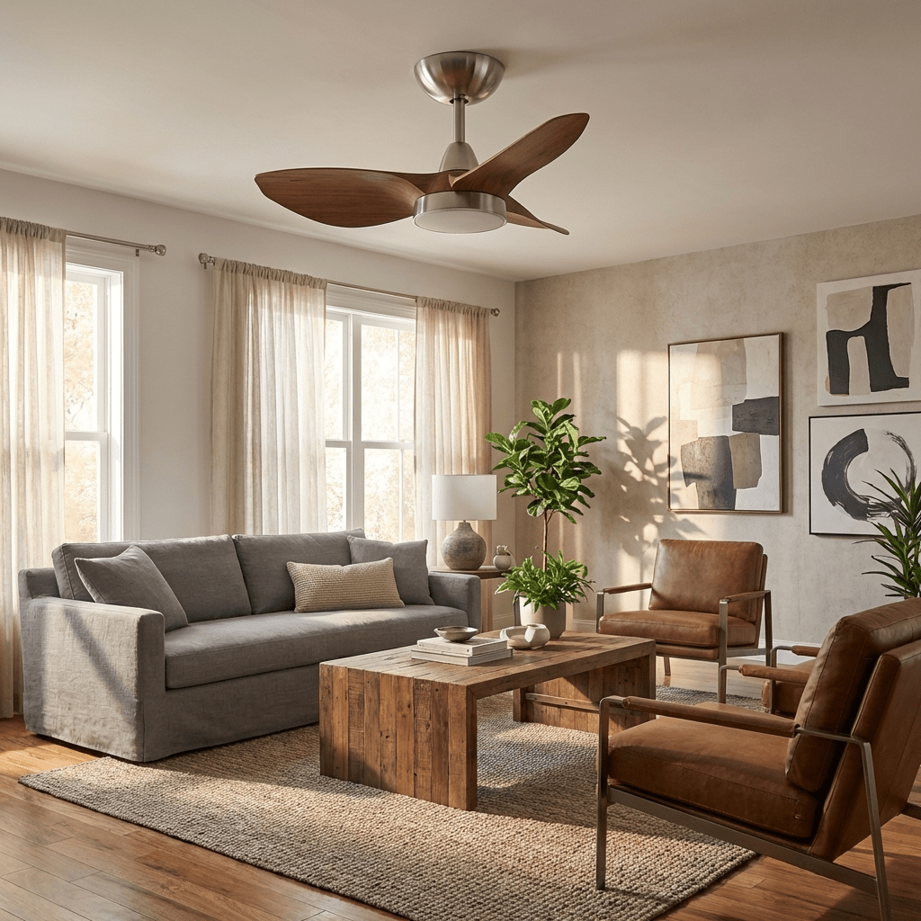 Modern 3 Blade Ceiling Fan with Light — Ceiling Fan | Maison Monashee — view 2