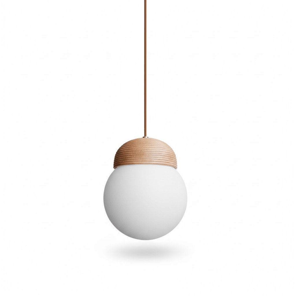 White Fluted Pendant Light — Pendant Light | Maison Monashee — view 9